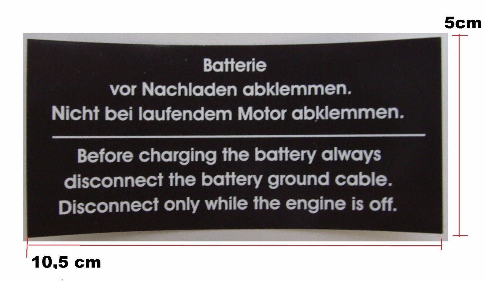 Aufkleber Batterie vor Nachladen abklemmen BMW E10 / E6 1502 - 2002 turbo CS-23E10